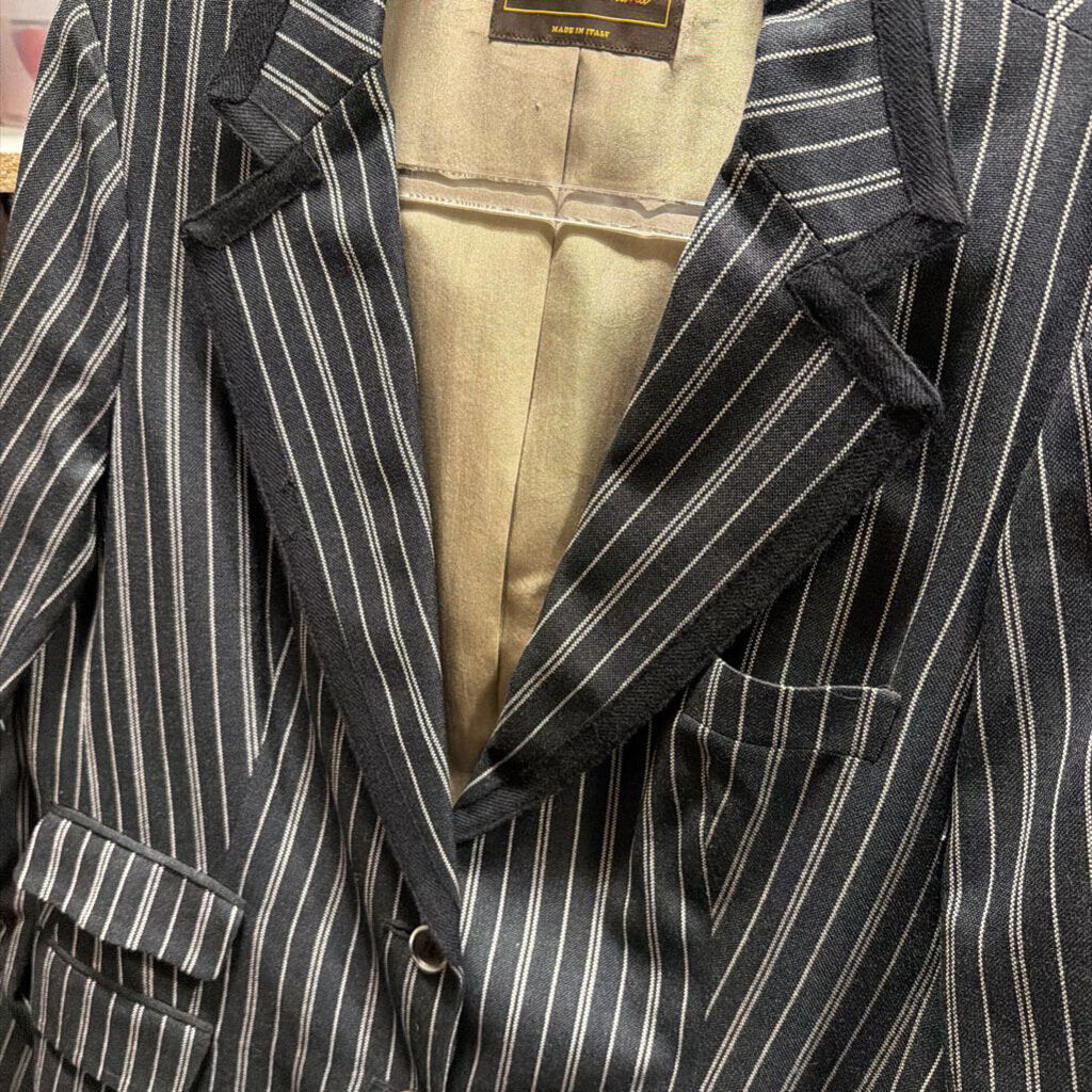 Black Silk Stripe Blazer
