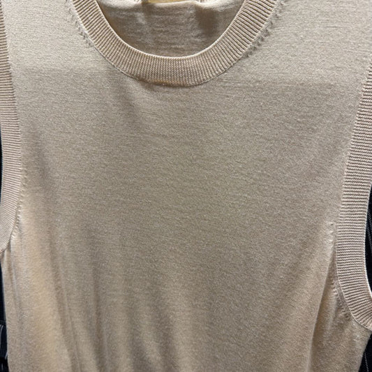 Beige Knit Sleeveless Top
