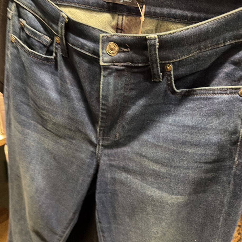 Blue Cotton Wide Leg Jeans