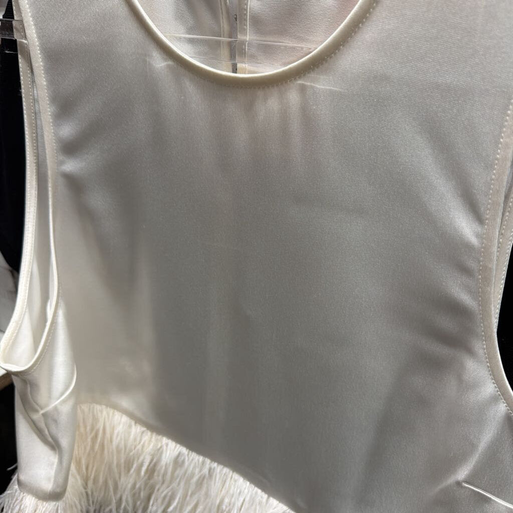 White Poly Feather Trim Tank (NWT)