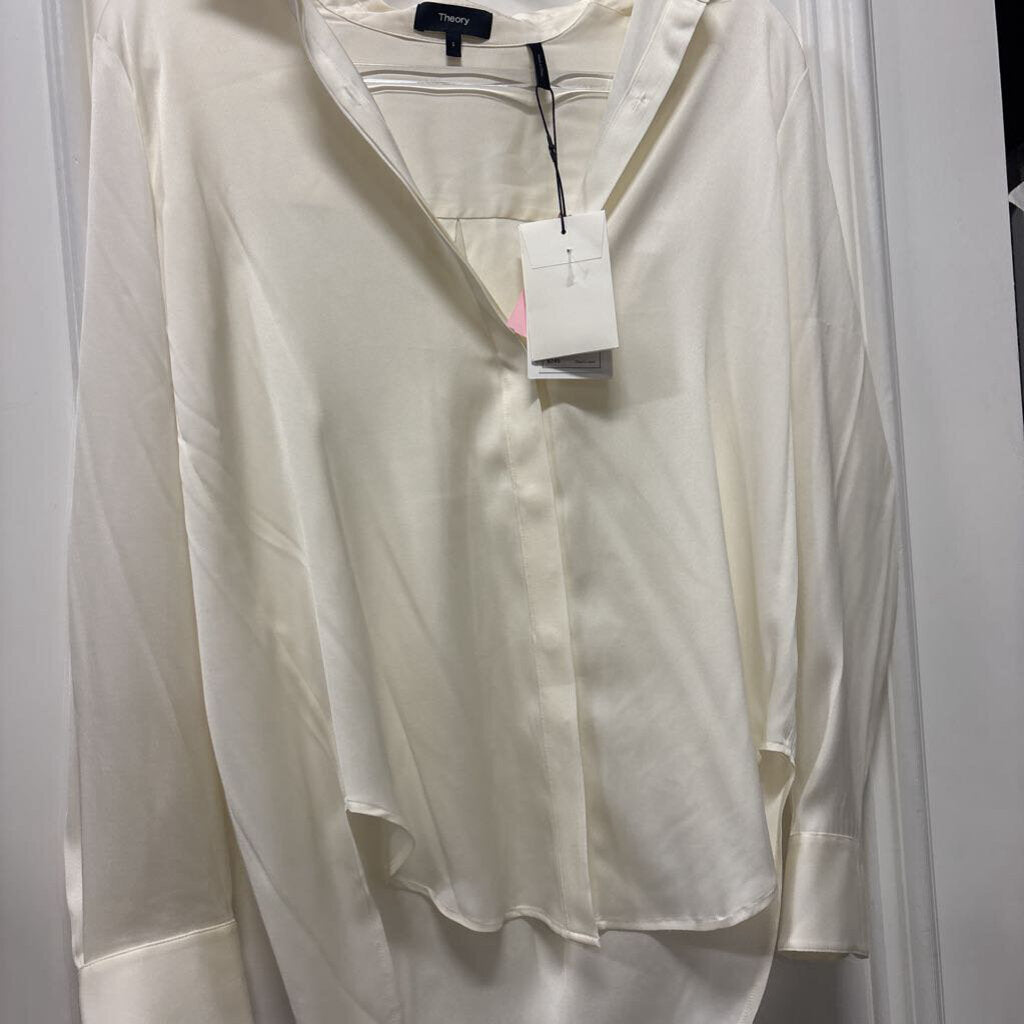 Ivory Silk Button Down Blouse (NWT), S