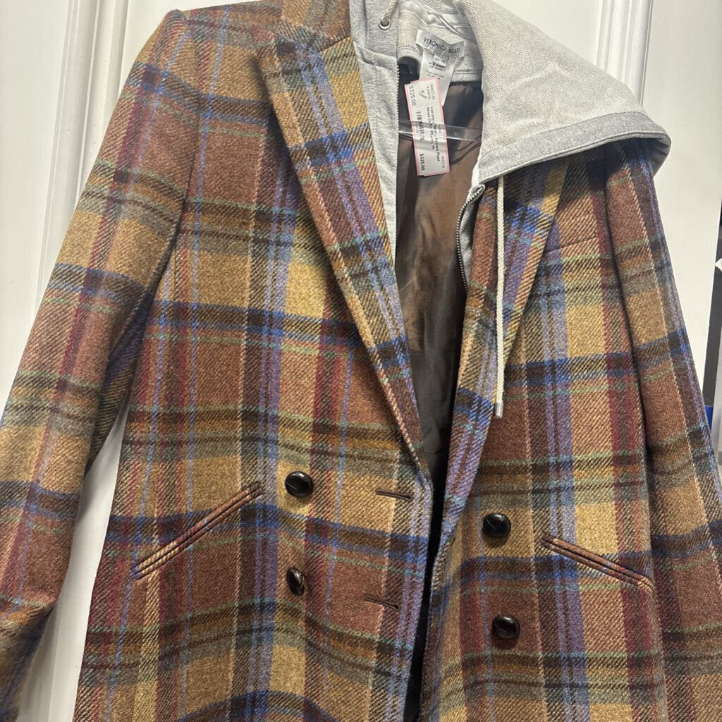 Brown Plaid Wool Dicky Blazer, 14