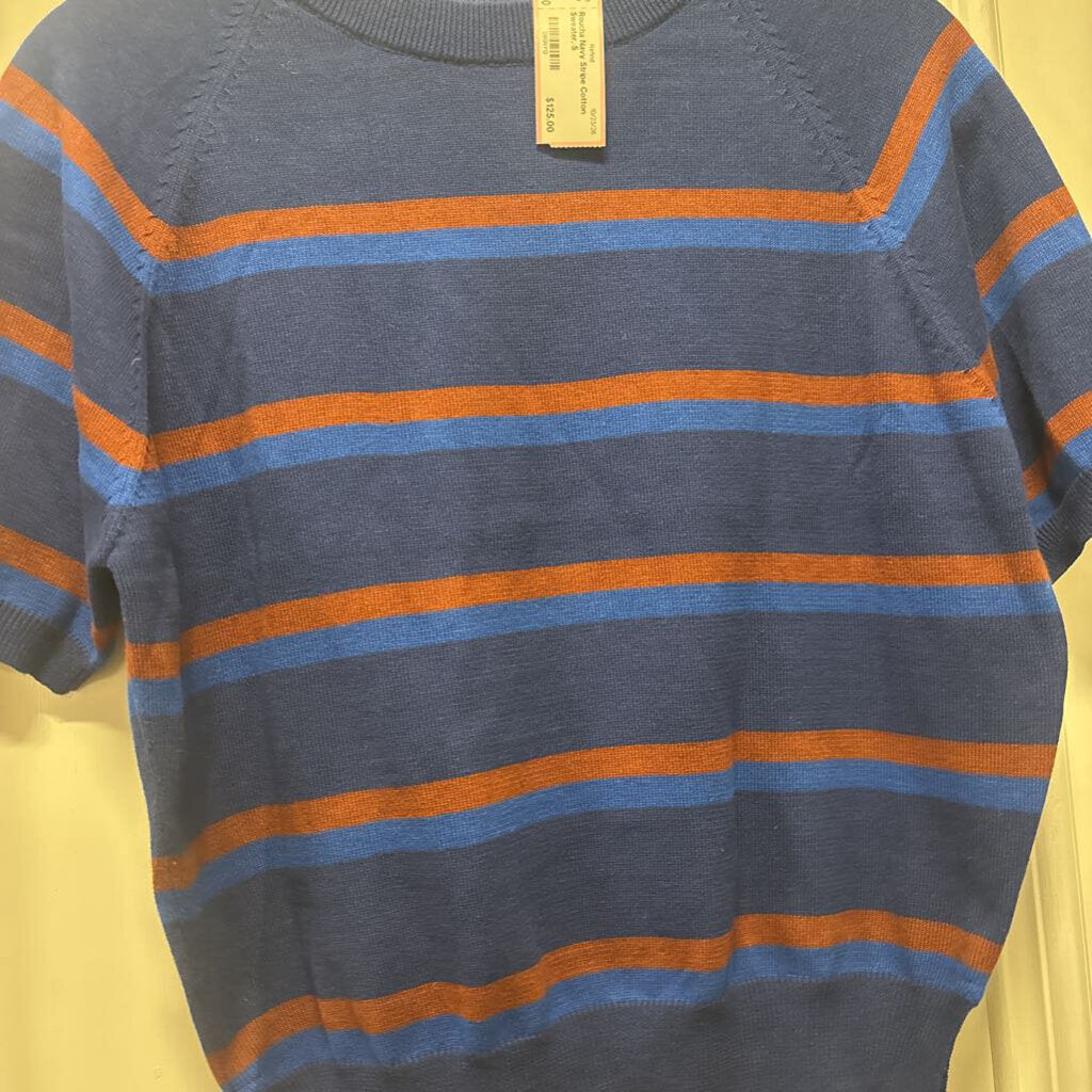 Navy Stripe Cotton Sweater, S