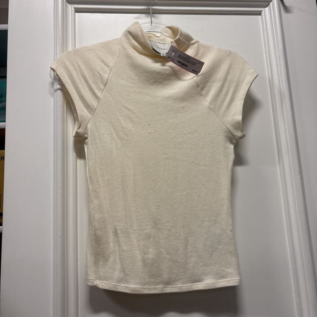 Ivory Tencel Blend Cap Sleeve Top, S