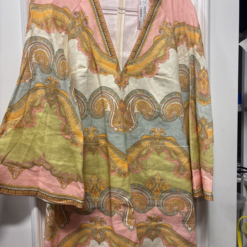Multi Color Linen Paisley Print Dress (NWT), 1