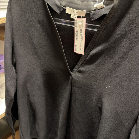 Black Poly V Neck Top (NWT)