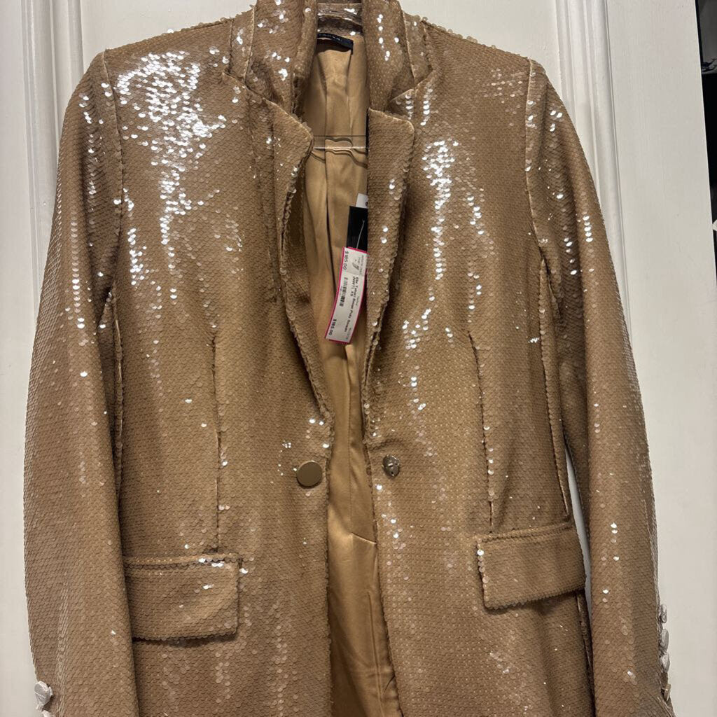 Beige Poly Sequin (NWT), XS