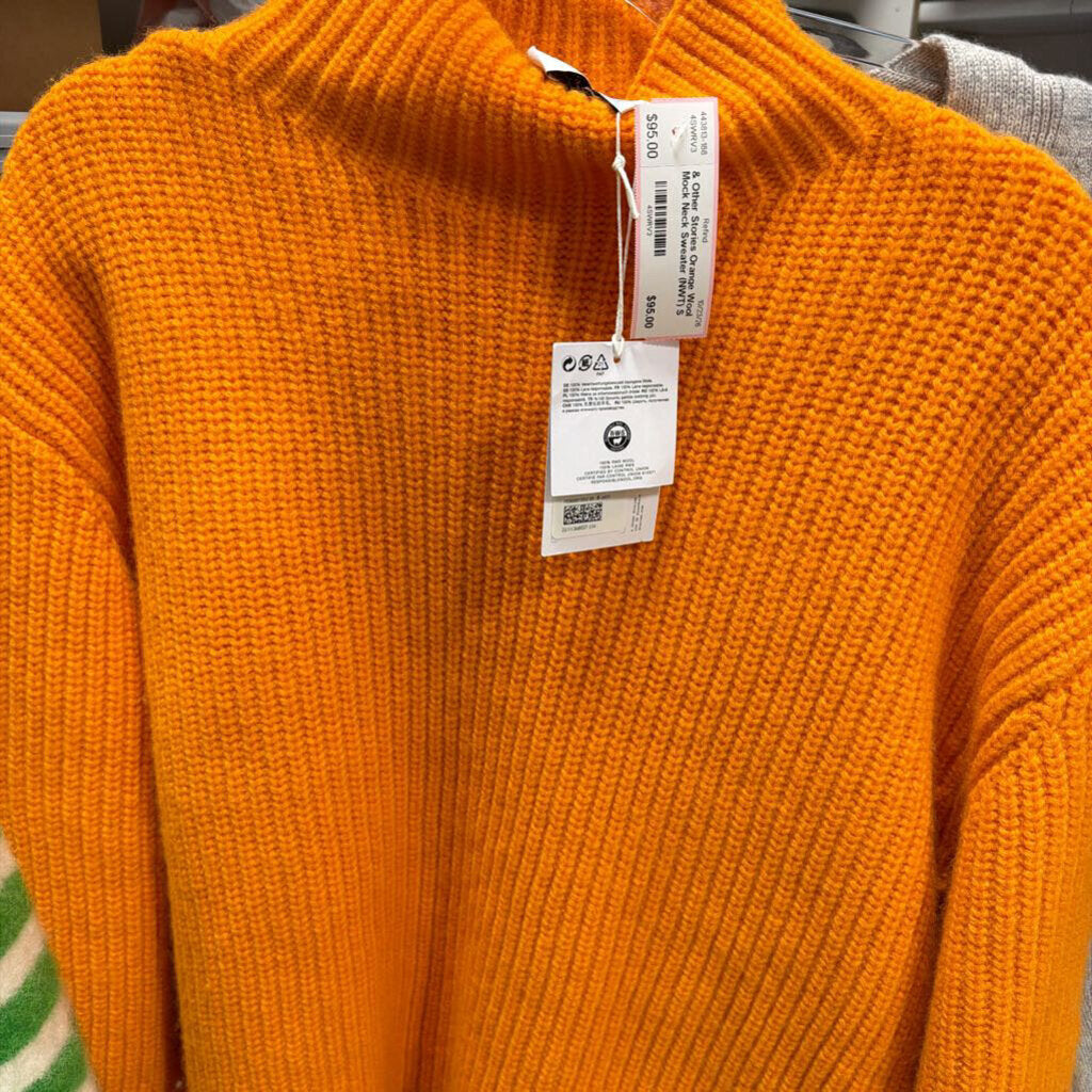 Orange Wool Mock Neck Sweater (NWT)