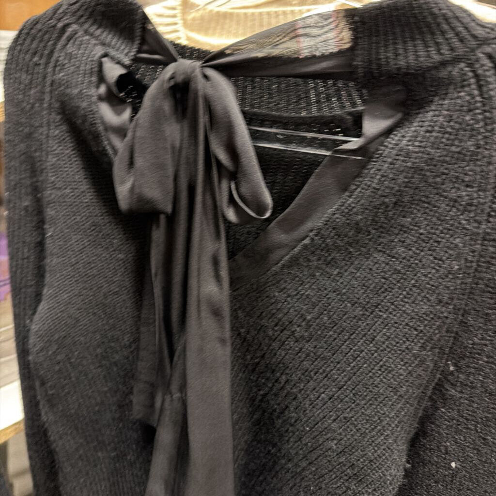 Black Wool Ruffle Crop Sweater (NWT), s
