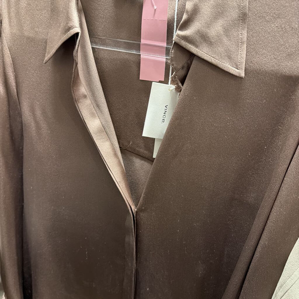 Mauve Silk Button Up Top (NWT $498)