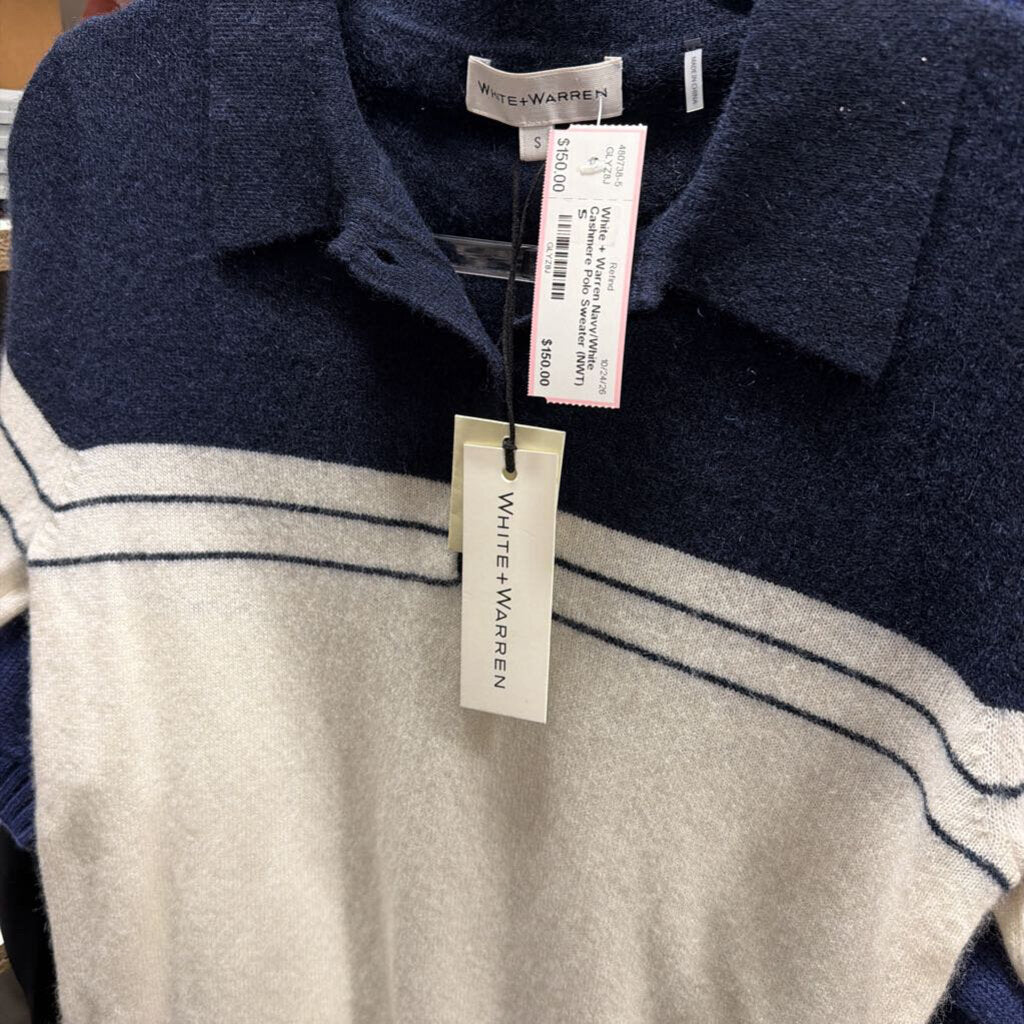 Navy/White Cashmere Polo Sweater (NWT)