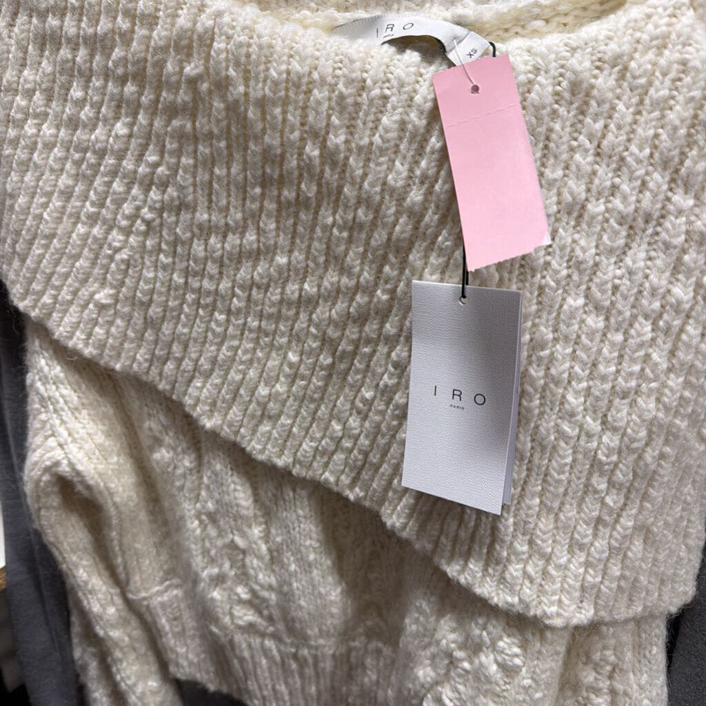 White Cotton Blend Off The Shoulder Sweater (NWT)