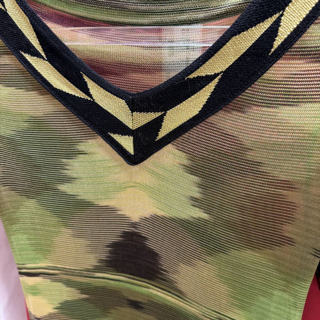 Green Rayon SS MIdi Dress