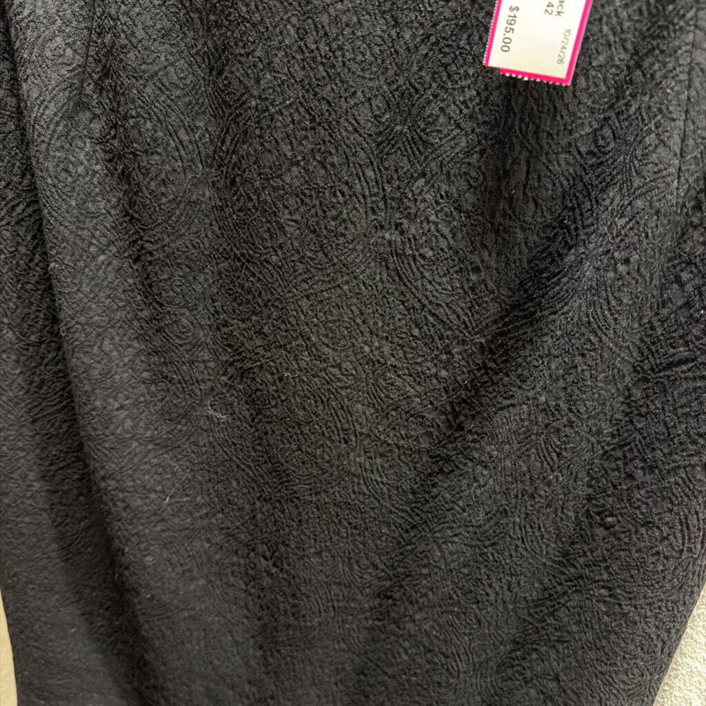 Black Jacquard Pencil Skirt
