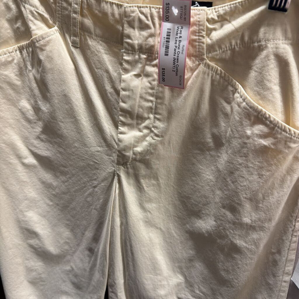 Cream Cotton Wide Leg Pants (NWT)