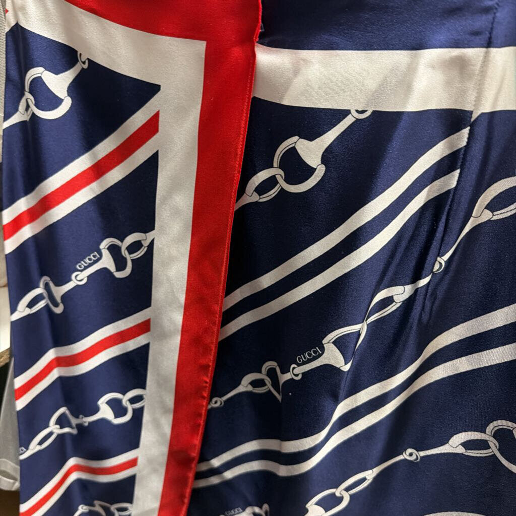 RWB Silk Bit Print Skirt (WT)