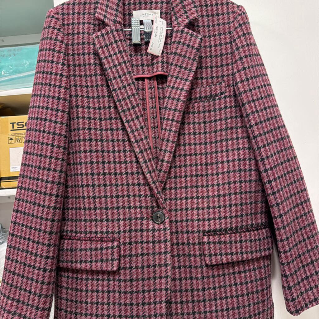 Purple Wool Plaid Blazer