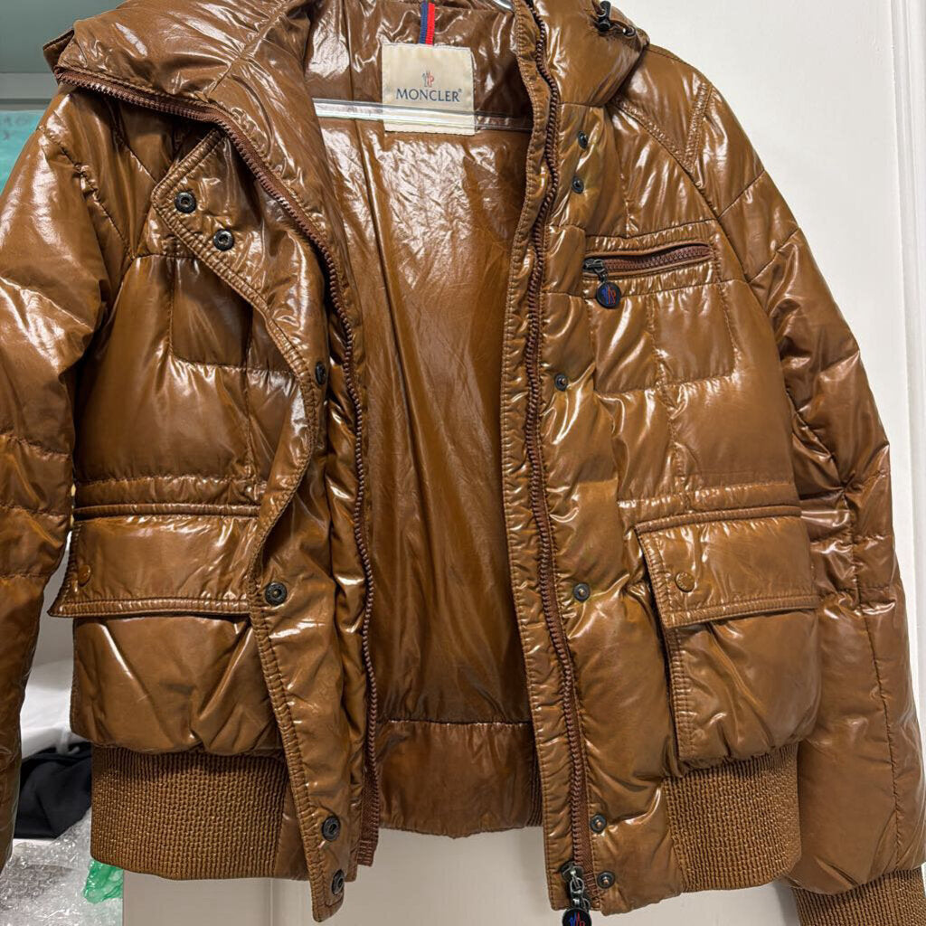 Brown Poly/Down Puffer Coat