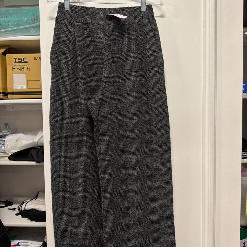 Gray Plaid Alpaca Blend Pants