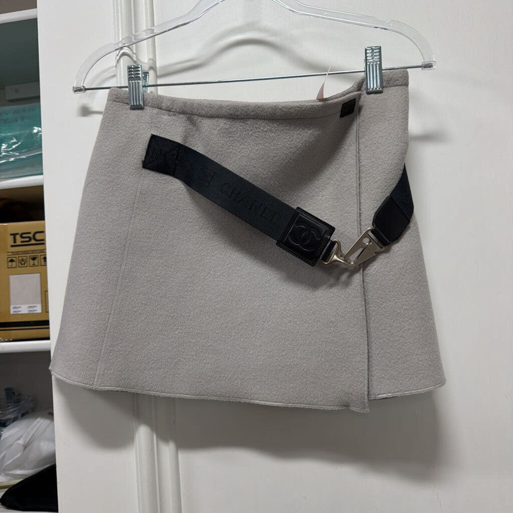 Vintage Grey Wool Mini Skirt