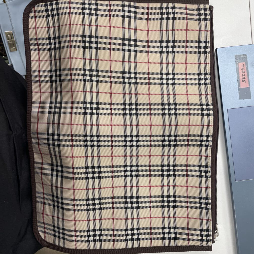 Nova Check Canvas/Leather Clutch