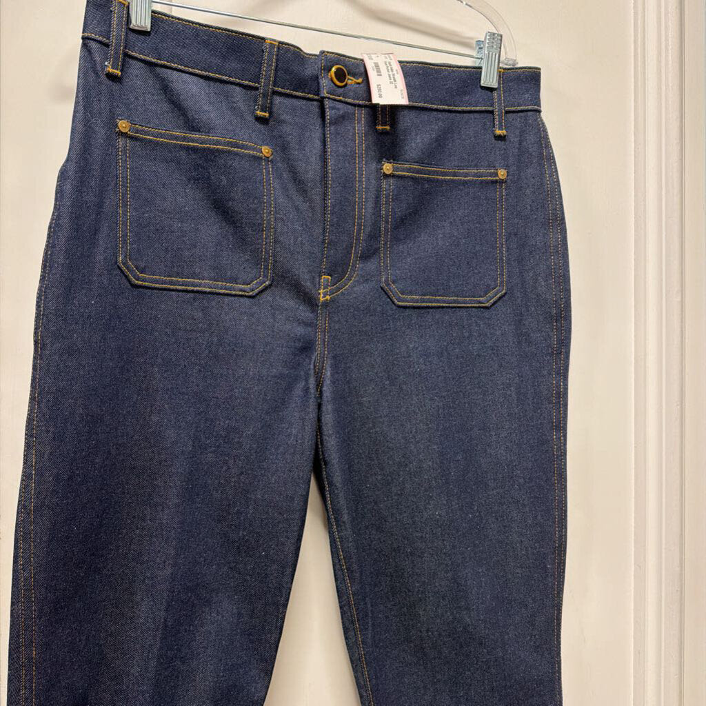 Indigo Straight Leg Front Pocket Jeans