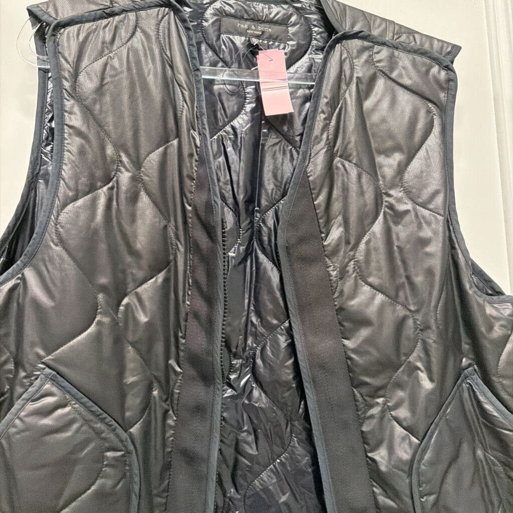 Black Nylon Quilted Vest