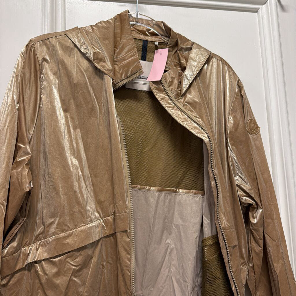 Beige Metallic Nylon Jacket