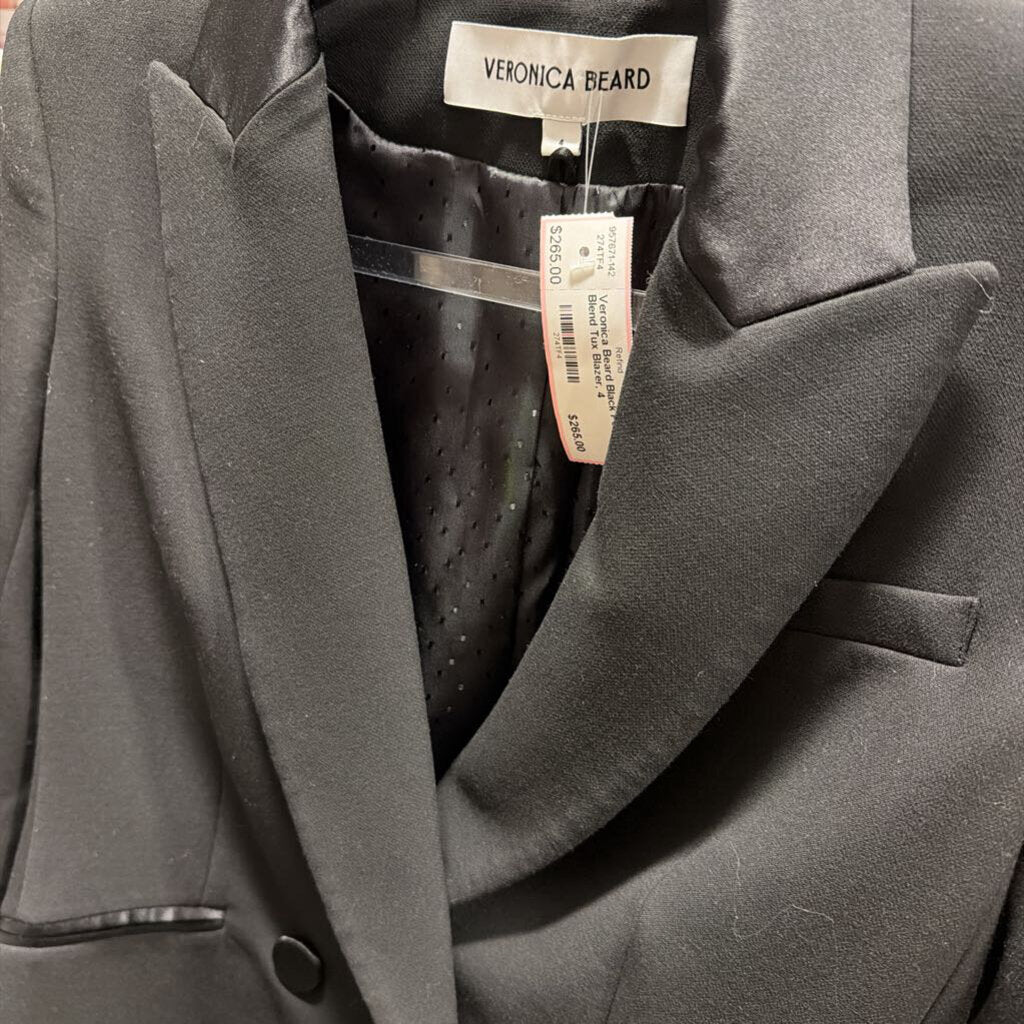 Black Poly Blend Tux Blazer, 4