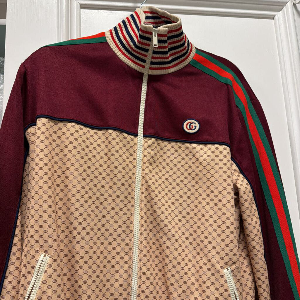 Burgundy Multi Color Poly Logo Web Jacket, L