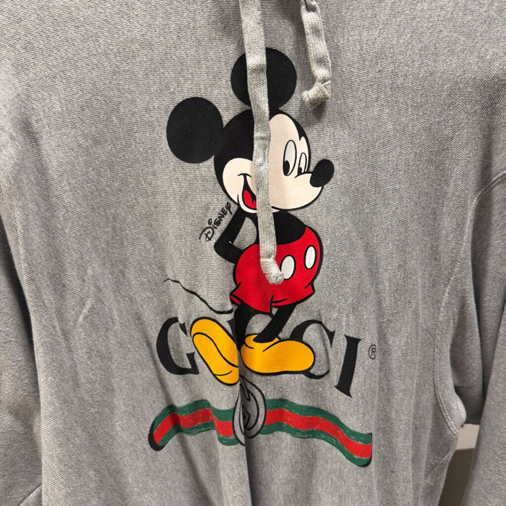 Grey Cotton Micky Mouse Sweatshirt, XS