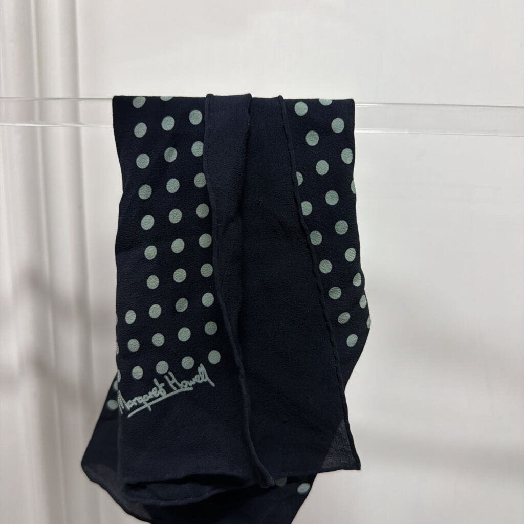 Navy Polkadot Handkerchief Scarf
