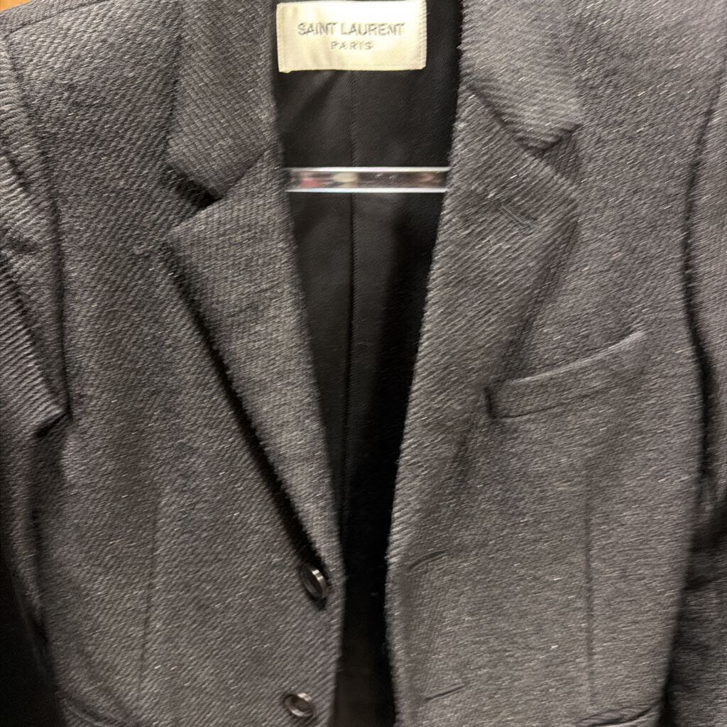 Black Wool Shimmer Tweed Coat, n/a