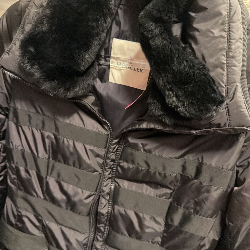 Black Nylon Midi Puffer Jacket, 0