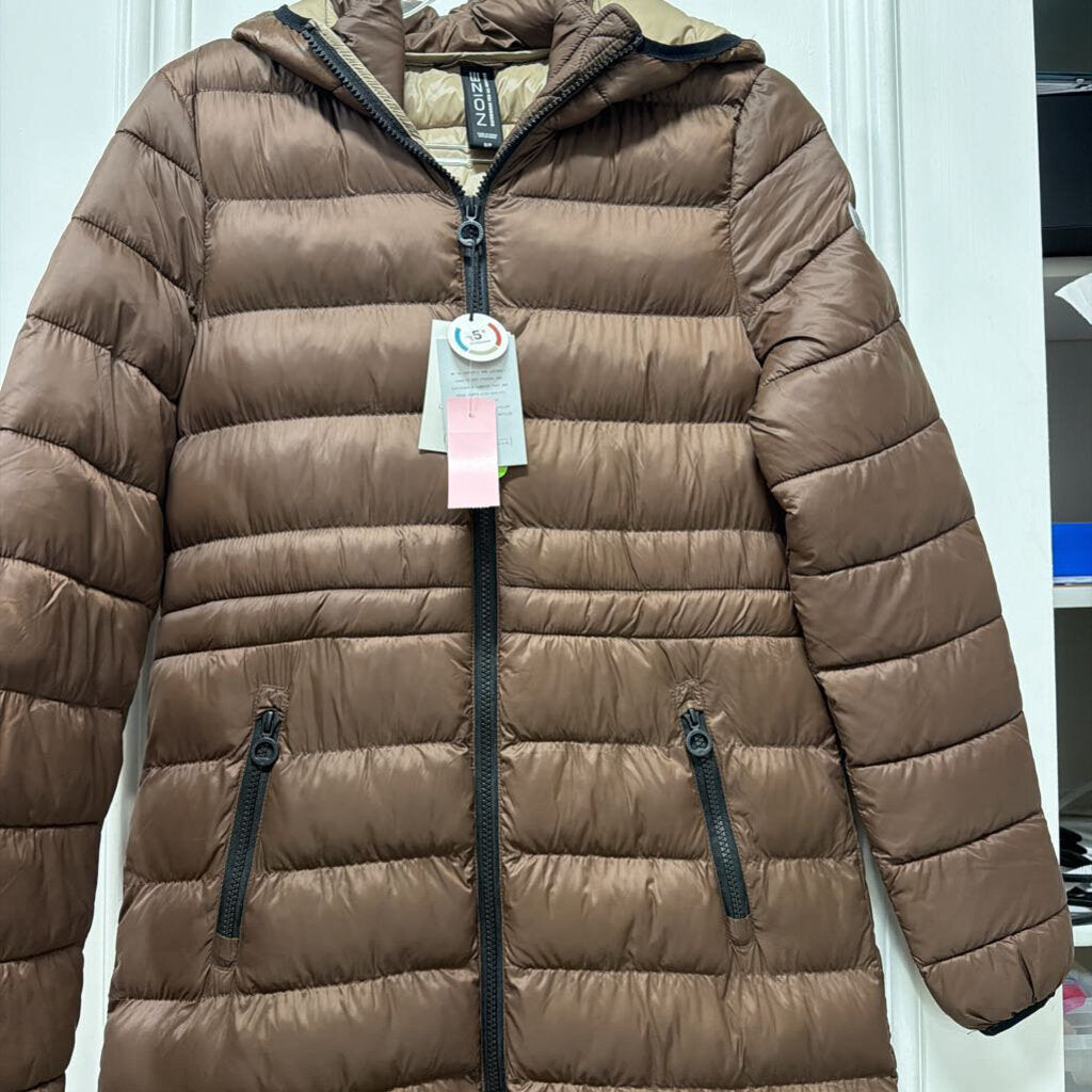 Brown Nylon Maxi Puffer (NWT), S