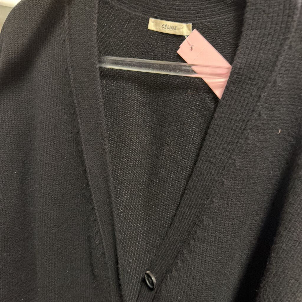 Black Wool Long Cardigan