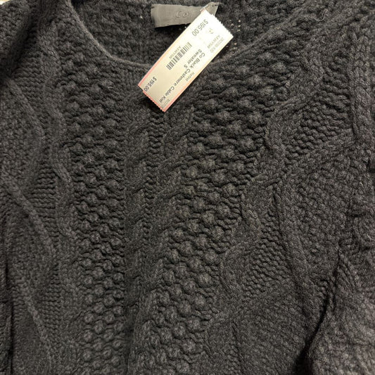 Black Cashmere Cable Knit Sweater