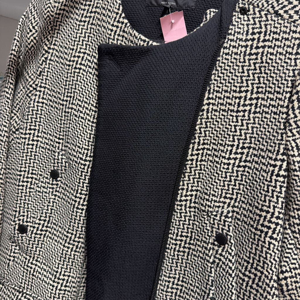 Black/White Wool Coat
