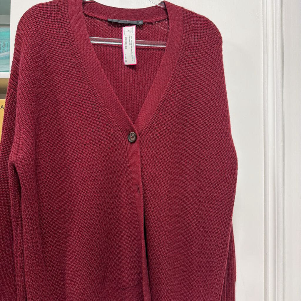 Maroon Cashmere Cardigan