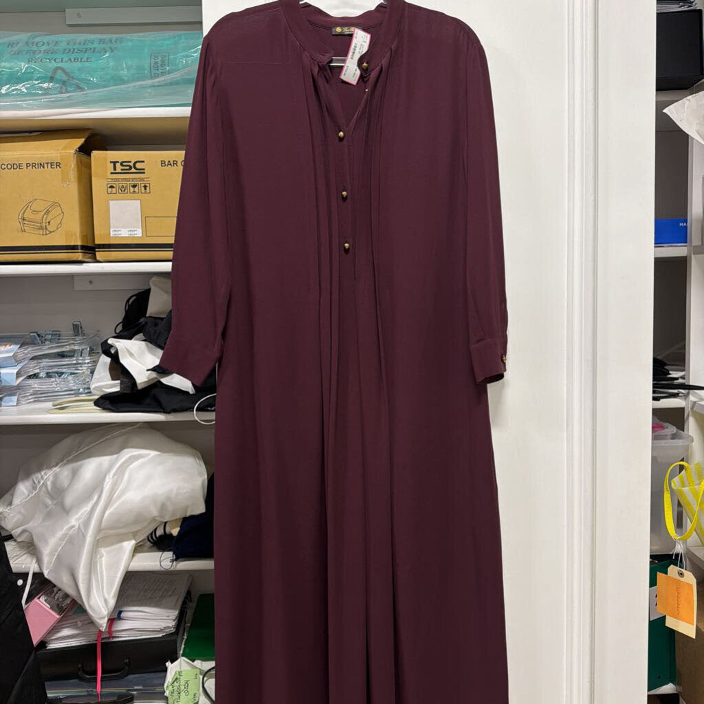 Burgundy Silk Maxi Dress