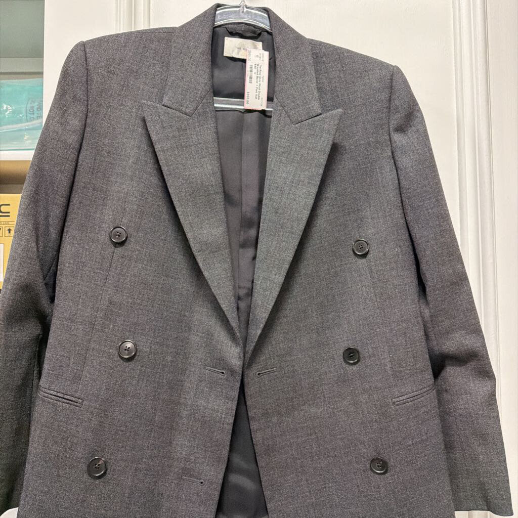 Gray Wool Double Breasted Blazer + Pant Suit SET