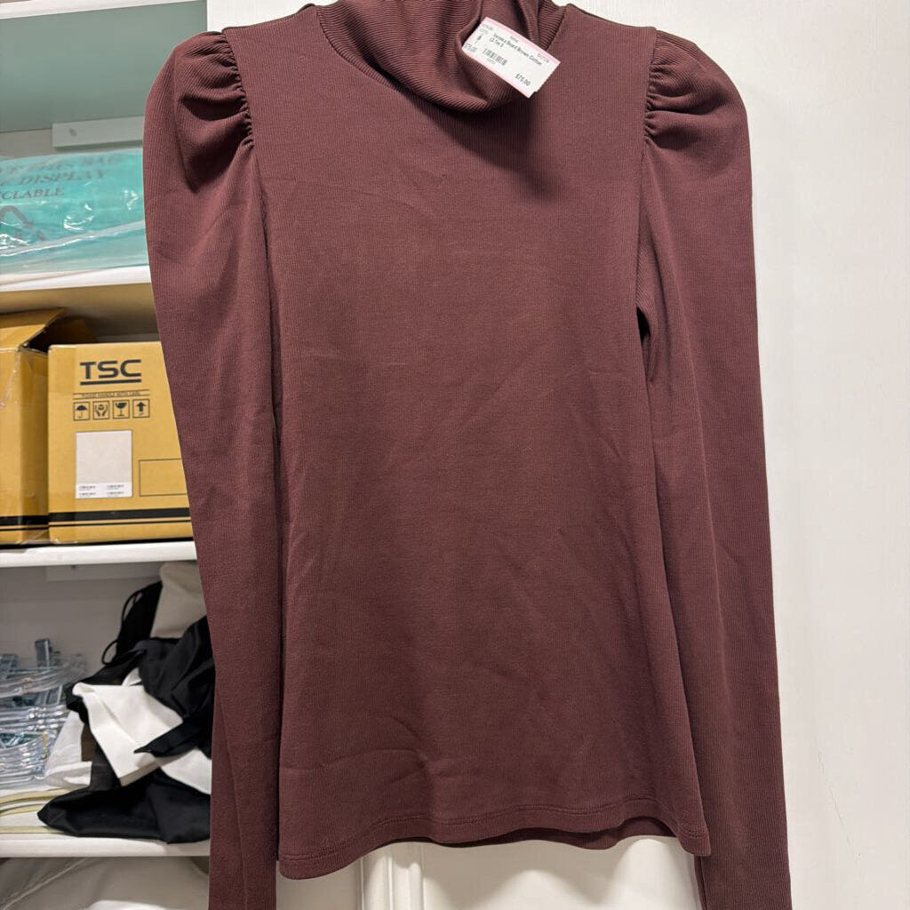 Brown Cotton LS Tee