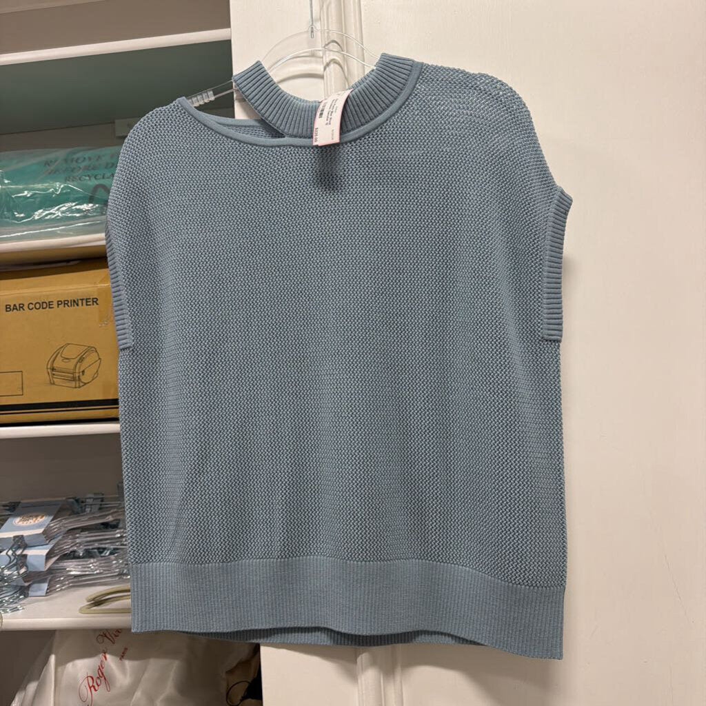 Blue Wool Sleeveless Sweater