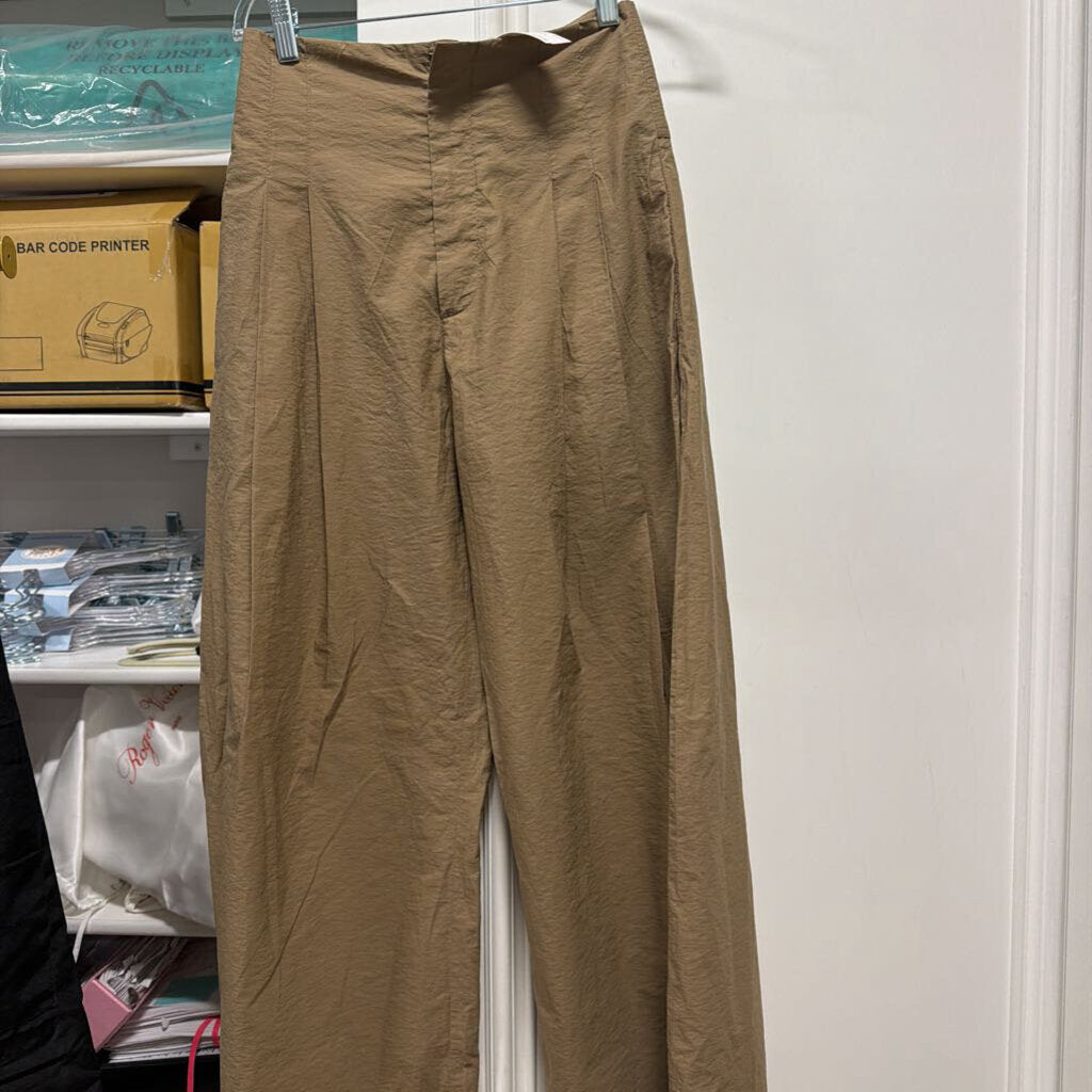 Brown Cotton Wide Leg Pants
