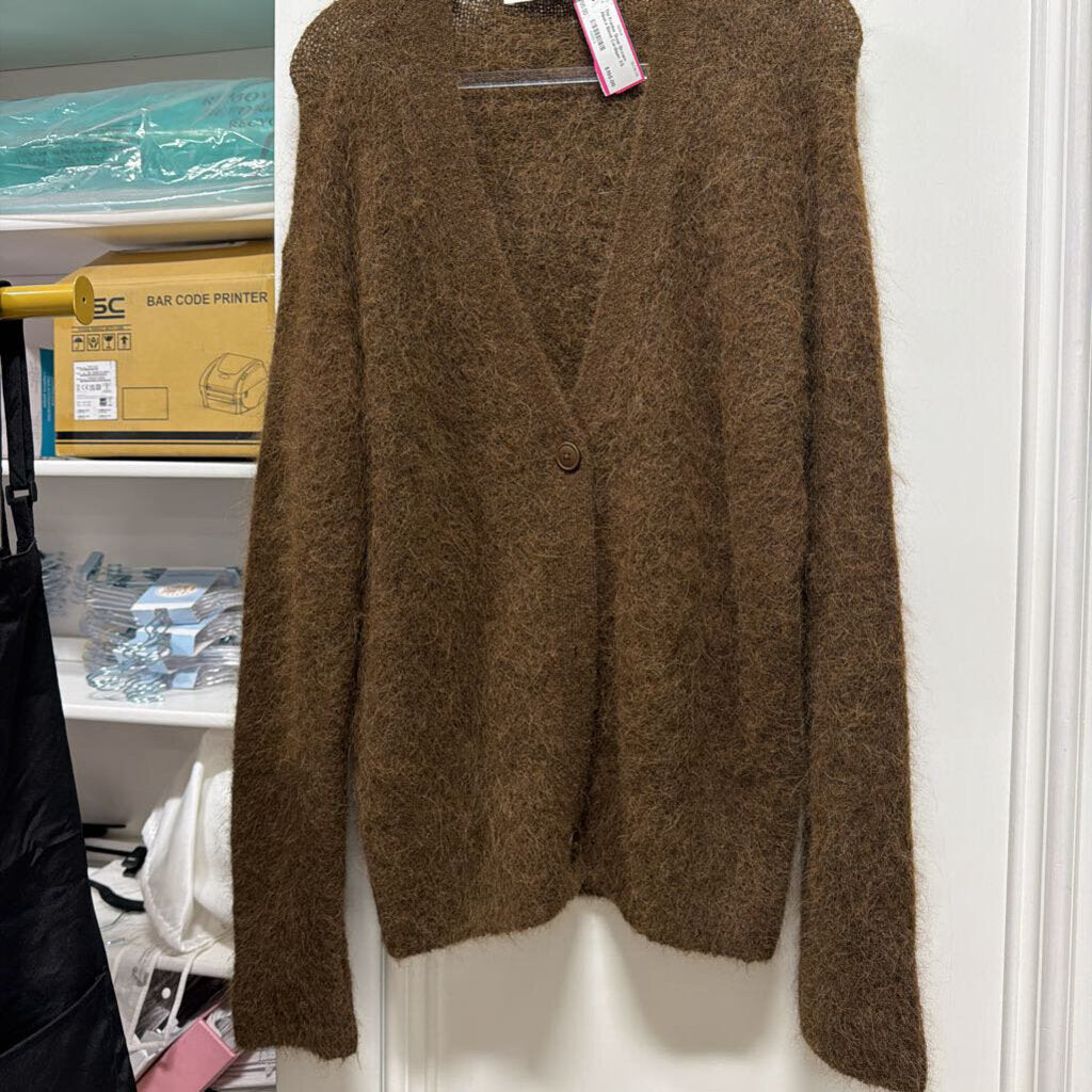 Brown Alpaca Blend Cardigan