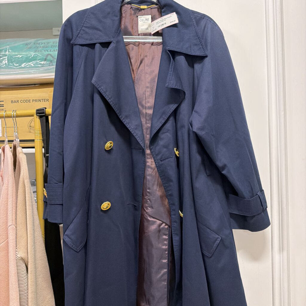 Vintage Navy Trench Coat (no belt)
