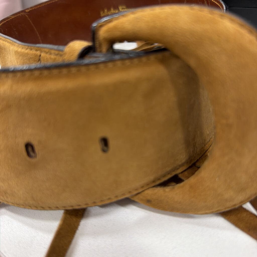 Ferragamo Brown Suede Fringe Belt (as is)