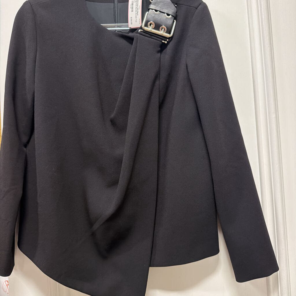 2015 Black Triacetate Buckle-Accent Top