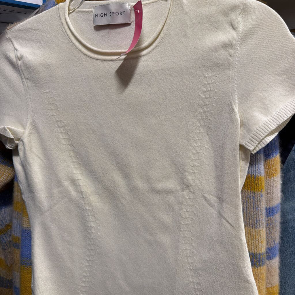 Cream Cotton/Poly Tee