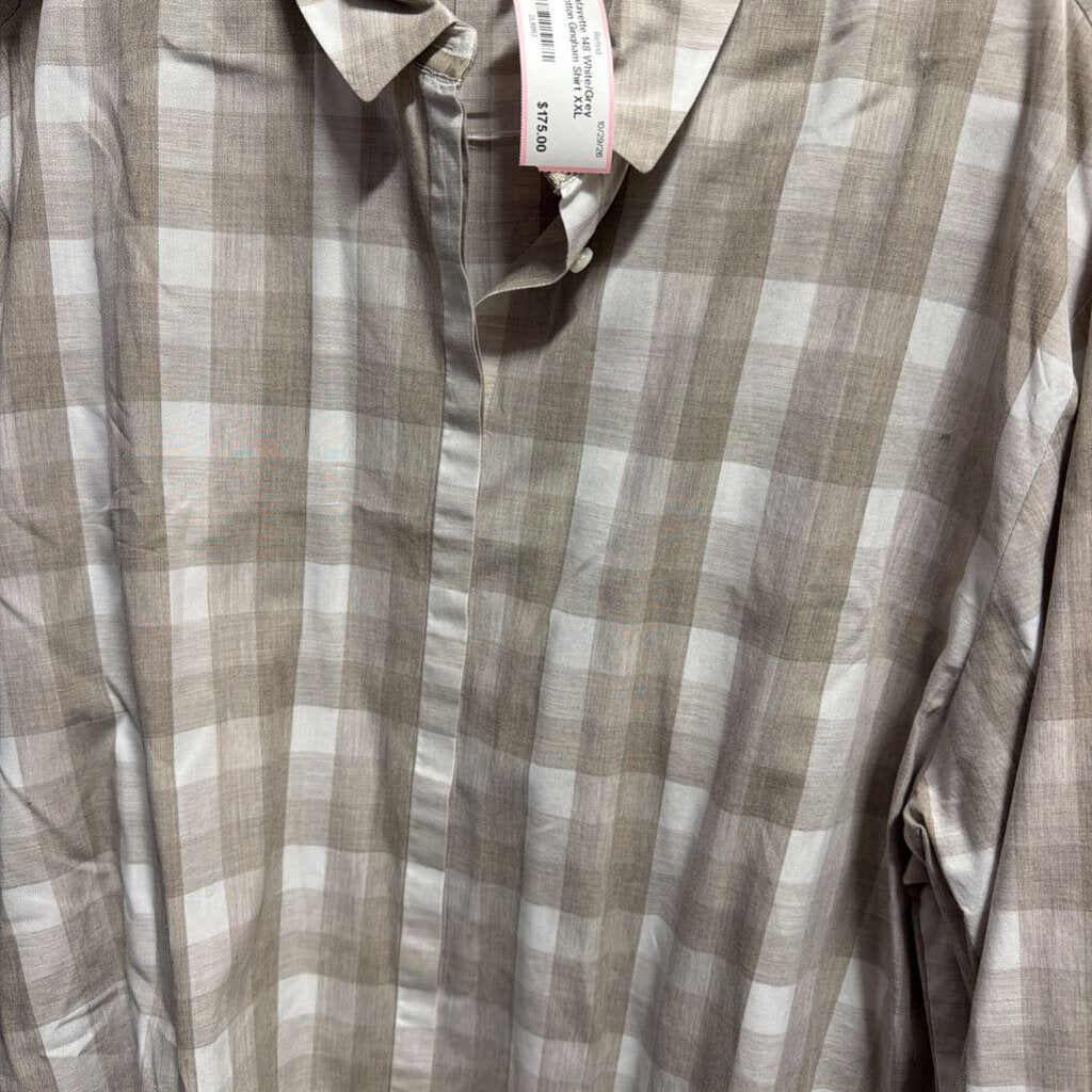 White/Grey Cotton Gingham Shirt